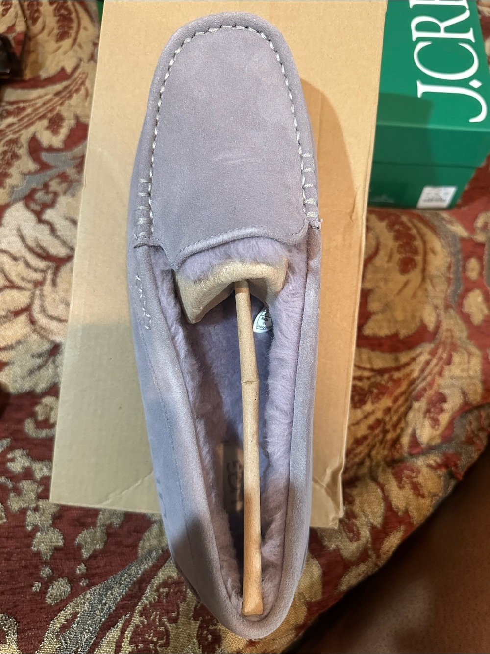 UGG Women's Lavender Suede Moccasin Slippers